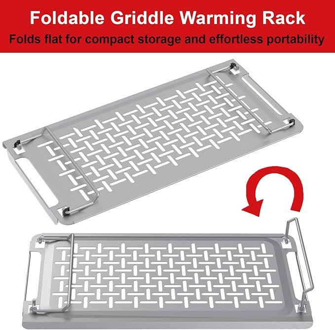 Universal Griddle Warming Rack for Blackstone, Stainless Steel Grill Rack for Weber, Grill Warming Tray for Charbroil, Griddle Racks for Nexgrill and Most Flat Top Grills, Accessories for Weber 6784