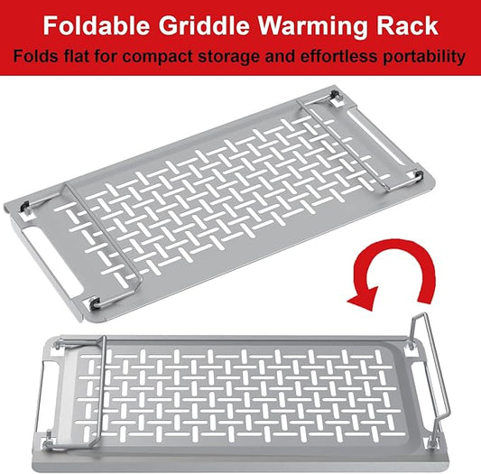 Universal Griddle Warming Rack for Blackstone, Stainless Steel Grill Rack for Weber, Grill Warming Tray for Charbroil, Griddle Racks for Nexgrill and Most Flat Top Grills, Accessories for Weber 6784