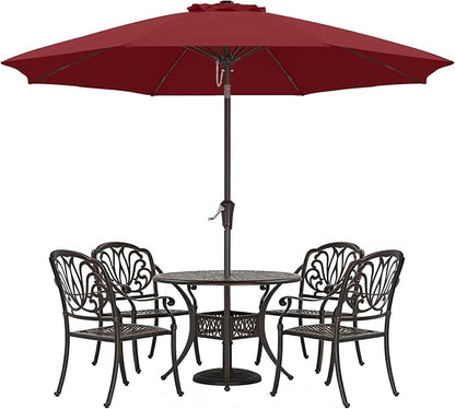 ABCCANOPY 10FT Patio Umbrella, Outdoor Waterproof Table Umbrella with Push Button Tilt and Crank, 8 Ribs UV Protection Pool Umbrella for Garden, Lawn, Deck & Backyard (Burgundy)