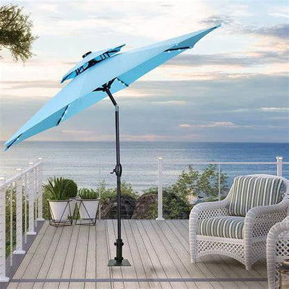 Umbrella Base for Φ1.2''-Φ2.2'' Pole, Patio Umbrella Stand Outdoor | Lawn Design with Ground Spike Fixing, Table Steel Umbrella Base for Multiple Scenes, Garden/Deck/Porch ﻿ ﻿ ﻿ ﻿ ﻿