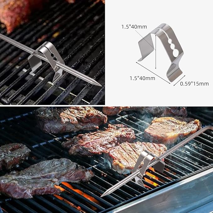 Replacement Meat Probe for Pit boss Pellet Grill and Pellet Smoker, 3.5mm Plug 2 Pack Meat Probes with Grills Clip Accessories (Upgraded Version)