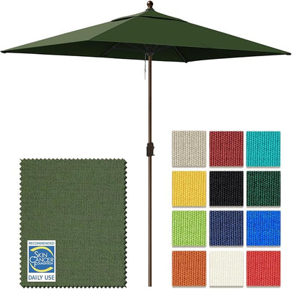 EliteShade USA 10-Year-Non-Fading 6.5x10Ft Rectangular Market Patio Umbrella, UPF 50+ UV Protection Performance Sun Umbrella, Heavy Duty Commercial Grade Outdoor Table Umbrella with Crank, Windproof Vented Top for Garden, Pool, Deck and Outdoor Playset...