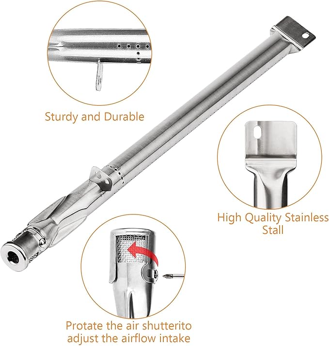 for Smoke Hollow grill parts, Smoke Hollow PS9900 PS9500 6500 6800 SH5000 SH9916 Grill parts, 16 1/2 Inch Porcelain Steel Heat Plate Shield Stainless Steel Pipe Burners 3 Packs