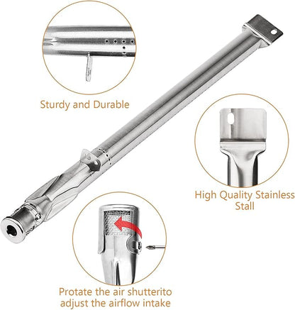 for Smoke Hollow grill parts, Smoke Hollow PS9900 PS9500 6500 6800 SH5000 SH9916 Grill parts, 16 1/2 Inch Porcelain Steel Heat Plate Shield Stainless Steel Pipe Burners 3 Packs