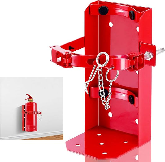 𝙐𝙥𝙜𝙧𝙖𝙙𝙚 Heavy Duty Fire Extinguisher Bracket，Wall Mount Fire Extinguisher Holder-St12 Steel, Fit 10 Lb Dry/5 Lb Co2 Extinguisher for School Vehicle Boat Truck Replace amerex 809, 3-Yr Service