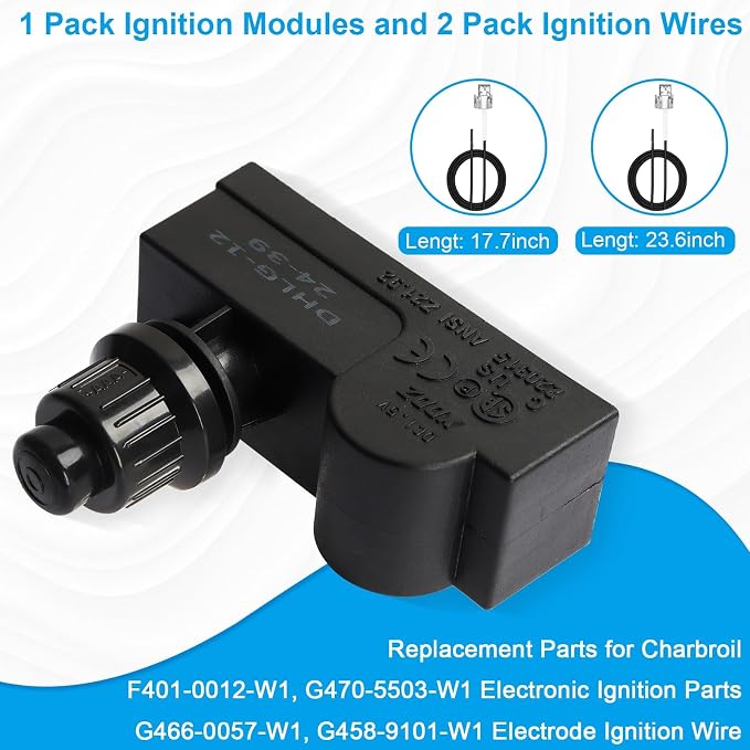 DHLG-12 2-Outlets Grill Igniters for CharbroilElectronic Ignition Module Replacement Kit w/Wires forCharbroil Surefire Ignition Systems