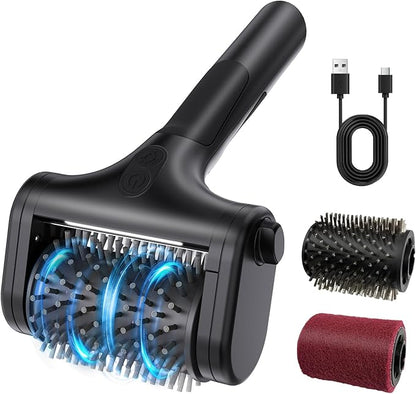 2-in-1 Upgraded Electric Grill Brush and Polisher – 1000 RPM High-Torque Motor, 2600mAh Battery, LED Light – Bristle-Free BBQ Cleaner for Gas, Charcoal & Pellet Grills (Black)