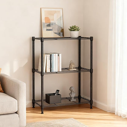 M MZG 450 lbs Steel Storage Shelving 3-Tier Utility Shelving Unit Steel Organizer Wire Rack for Home,Kitchen,Office (11.8" D x 17.7" W x 26.3" H) (Pack of 2)