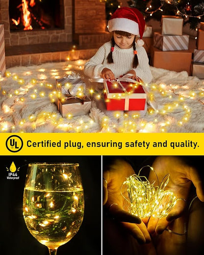 KNONEW 400FT Outdoor Christmas Fairy Lights Plug in,1200 LED String Lights Outdoor Waterproof 8 Modes Memory Times for Wedding Bedroom Walls Garden Trees Decoration(Warm White)