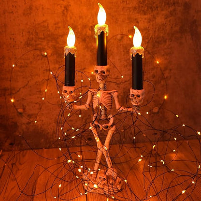 Joomer Orange Halloween Solar String Lights - 2 Pack Total 80FT 240LED | Solar Fairy Lights, Waterproof Outdoor Twinkle Lights with 8 Modes for Garden, Porch, Trees, Halloween Decor (Black Wire)
