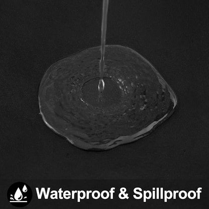 Smiry Round Table Cloth 70 Inch, Waterproof Wipeable Vinyl Tablecloths Protector, Oil Spill Proof Plastic Table Cover for Dining, Picnic, Camping, Outdoor, Black