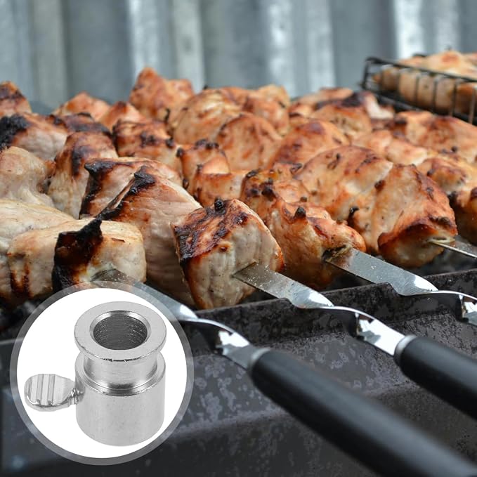 SUPVOX Rotisserie Spit Rod Stop Grill Rod Fixator Rotisserie Balance Holder Grill Rack Spit Balance Bolt Accessory for Gas Smooth Rotation 0.98 X 0.74 X 0.70 in