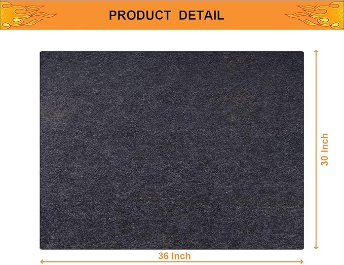 Brinman Under Grill Mat,Premium Grill Mat for Deck, Under Grill Floor Mats to Protect Deck,BBQ Mat for Under BBQ, Absorbent Oil Pad Protector for Decks and Patios,Waterproof, Reusable,(36x30 Inches)…