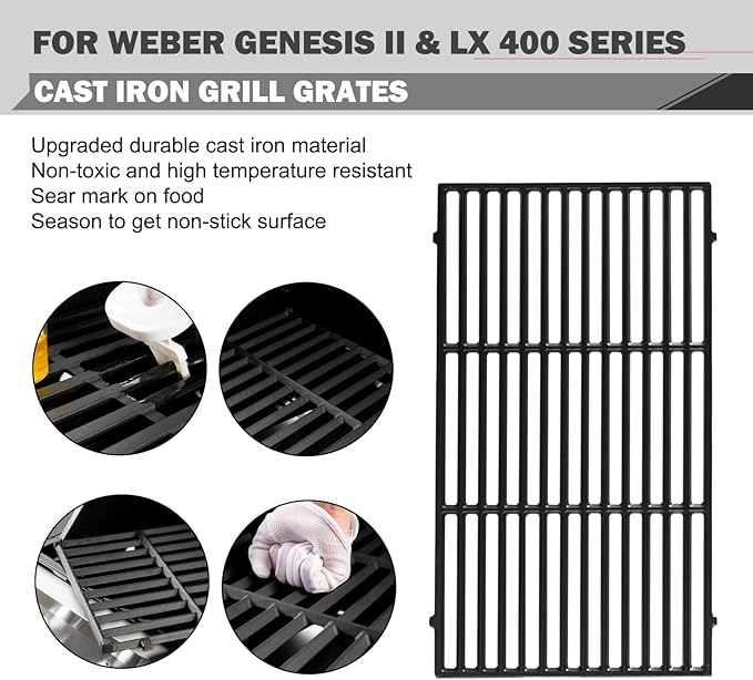 Genesis II E-410 Grill Replacement Parts for Weber Genesis II E410 E-435 S-435 Grill Parts GS4 LX E-440 LX E-410 Grates SPX-435 66097 66033 Flavorizer Bars 66041 Heat Deflector 66089 Cooking Grids