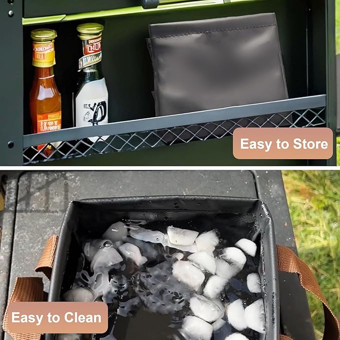 Collapsible Dunk Tank & Cleaning Tray for Grill Brushes - Universal Soaking Tub for Scraper Tools, Fits Cast Iron and Stainless Steel Grill Grates Accessories
