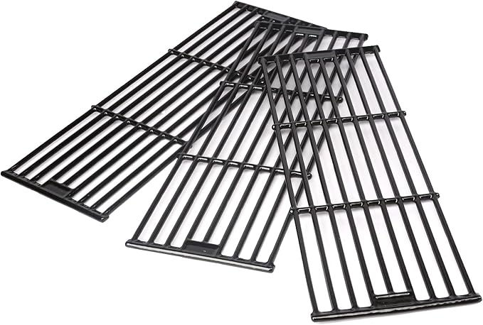 Hisencn Porcelain Cast Iron Cooking Grates for Char-Griller Duo 5050, 3001, 5650, 3008, 3030, 3725, 4000, 2121, King Griller 3008 5252, 19.75 inch Coated Cast Iron Grill Grids Replacement
