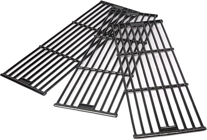 Hisencn Porcelain Cast Iron Cooking Grates for Char-Griller Duo 5050, 3001, 5650, 3008, 3030, 3725, 4000, 2121, King Griller 3008 5252, 19.75 inch Coated Cast Iron Grill Grids Replacement