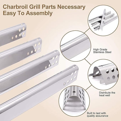 Grill Replacement Parts for Charbroil Advantage 3 Burner 463343015, 463335115, 463435115, 463436815, 463234815 Models. Grill Burner, Heat Plates, Crossover Tubes and Ignitor for Char-broil Grill Parts