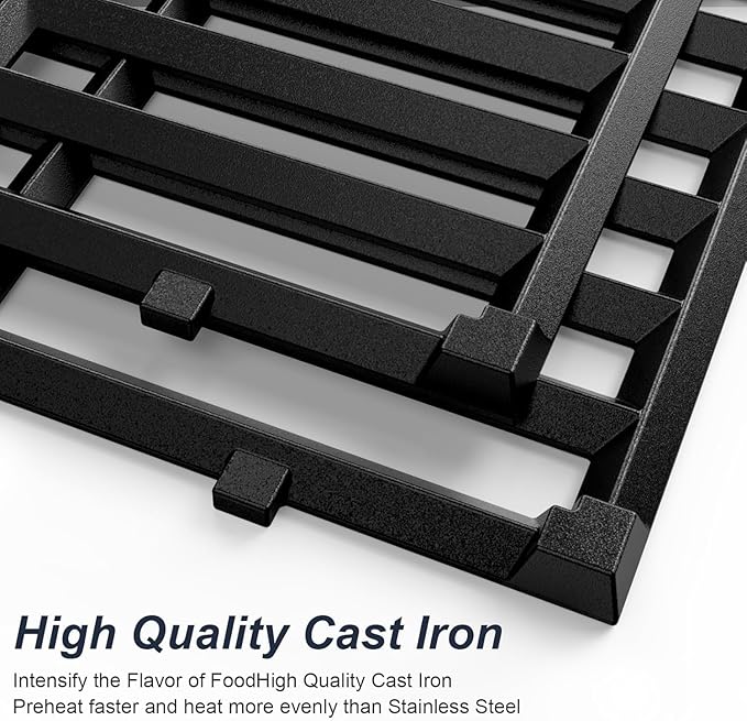 Uniflasy Grill Grate for Weber Genesis II Grill Grates, Cast Iron Replacement Grates for Genesis II 300 Series & Genesis II LX 300 (2017+), 2PCS 18.75" x 13.25", Replaces 66095/66802/66805