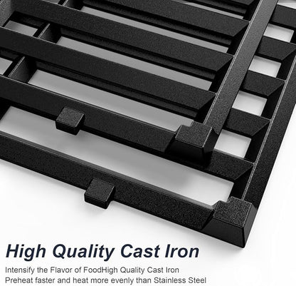 Uniflasy Grill Grate for Weber Genesis II Grill Grates, Cast Iron Replacement Grates for Genesis II 300 Series & Genesis II LX 300 (2017+), 2PCS 18.75" x 13.25", Replaces 66095/66802/66805