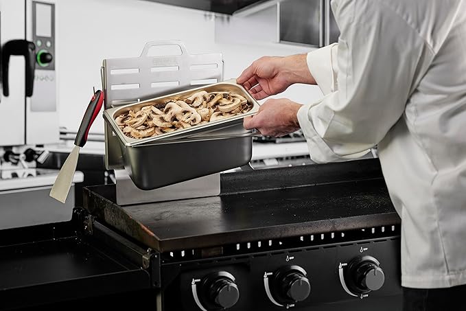 Chef Master Steam Pan Insert for Griddle Shelf Set – Fits 1/3, 1/6 & 1/9 Steam Pans - Keeps Your Ingredients in One Place - Grill Accessories For Restaurants, Diners & Food Trucks - Fits 90260