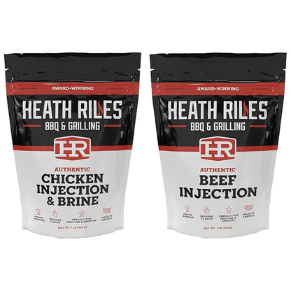 Chicken Injection & Brine with Beef Injection, Heath Riles Meat Injector, Award Winning Chicken Injector & Chicken Brines, Made in the USA