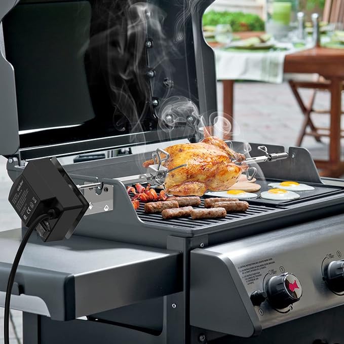 onlyfire 6014 Stainless Steel Rotisserie Kit for Weber 7614 Spirit 200/300 Series Grill, DO NOT FIT Spirit Series Grills Manufactured Since 2025