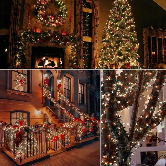 Clear Christmas String Lights, 100 Count, Incandescent Mini Christmas Lights, Connectable Xmas Tree Light for Indoor Outdoor Garland Birthday Holiday Wedding Festival Party