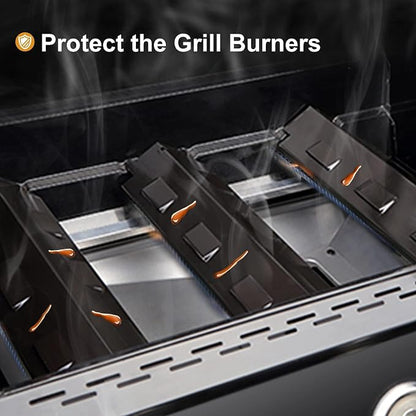 Criditpid Grill Replacement Parts for Charbroil 461442114 463441312 463441514 463440109, Heat Plate Shield, Burner Tubes & Crossover Tube Replacement for Char-Broil 463440109 Gas Grill.