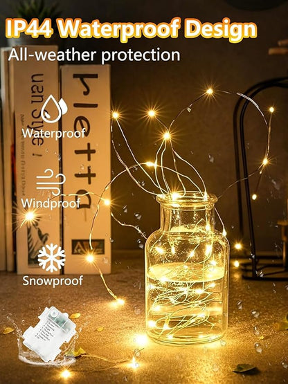 50 LED Fairy Lights Battery Operated with Remote, 16FT Waterproof Twinkle Lights with Timer & 8 Modes, Fairy String Lights Outdoor Indoor for Bedroom Classroom DIY Christmas Decor (Warm White)
