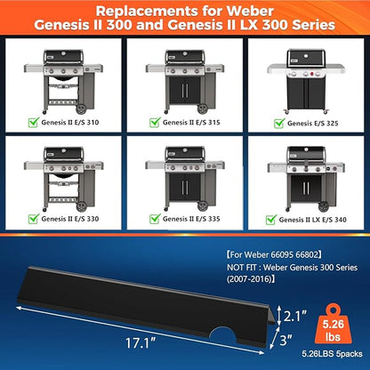 Genesis II Flavorizer Bars for Weber Genesis II 300, Genesis ii E-310 ii E-315 ii E-335 ii S-310 ii S-335 ii SE-335 Grills, Porcelain Enameled 66795 Flavorizer Bars for Weber Genesis II Grill Parts