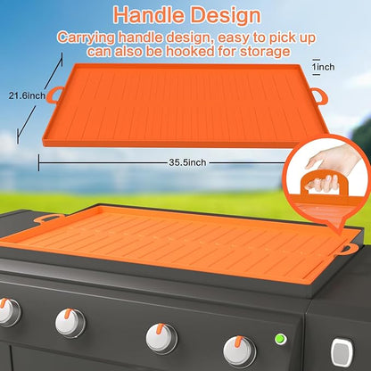 Blackstone 36 Inch Silicone Griddle Cover, Rectangular, Handles, Hand withdrawal