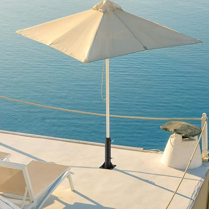 Dolibest Heavy Duty Deck Mount Umbrella Holder with Plastic Sleeve, Fully Welded Steel Patio Umbrella Base up to 2'' Poles, Outdoor Umbrella Stand for Patio Table, Balcony, Decks, Docks (Enhanced)