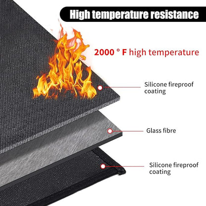 MDEOOSKY Fireproof Grill Mat 60" x 42" – Waterproof BBQ Protector for Deck and Patio, Easy to Clean Fire Pit Mat, Oil-Proof, Foldable Storage Solution