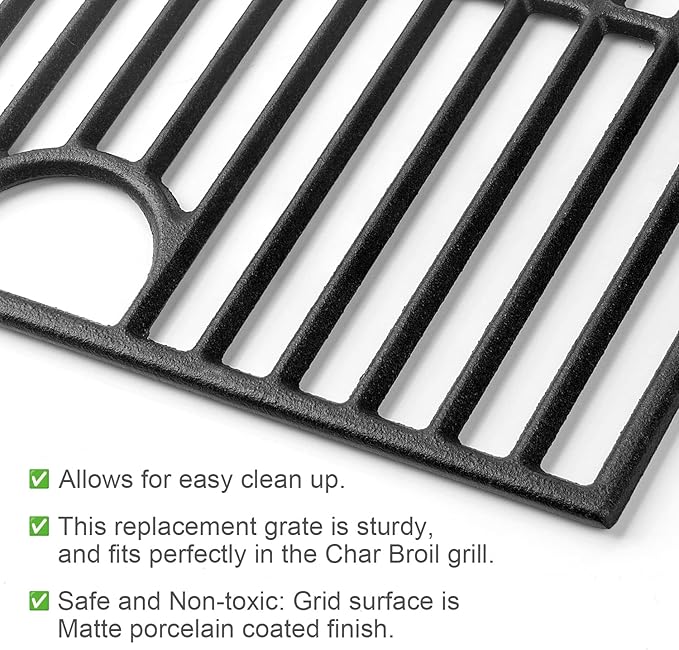 17 Inch Grill Grates for Nexgrill Home Depot 720-0830H 720-0783E 720-0670C, Cast Iron Cooking Grates Replacement Parts for Nexgrill 720-0888N Charbroil 463241113 720-0670D, Master Forge 1010037