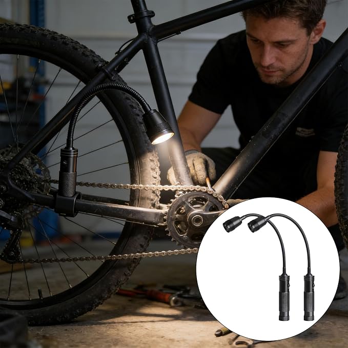 Portable Battery Power LED Work Light for Camping Hiking and Barbecue Feature Strong Base and Flexible Neck Car Light