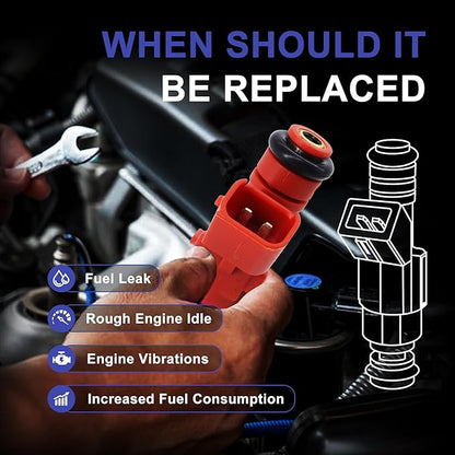 HiSport Fuel Injector 1PC Compatible with Hyundai Accent L4 1.6L 2006-2011,Kia Rio Rio5 L4 1.6L 2009-2011 Replace 35310-2E000 12 Holes