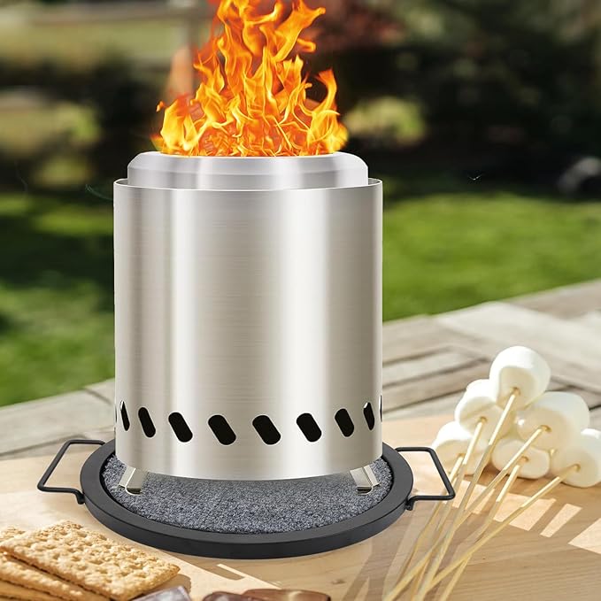KEESHA Tabletop Fire Pit Mat for Solo Stove Mesa XL, Baked Enamel Heat Resistant Tray for Solo Stove, Diameter 10'', Thickness 0.6'' (Mat Not Included)