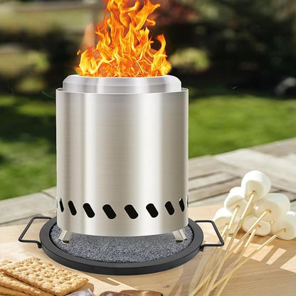 KEESHA Tabletop Fire Pit Mat for Solo Stove Mesa XL, Baked Enamel Heat Resistant Tray for Solo Stove, Diameter 10'', Thickness 0.6'' (Mat Not Included)
