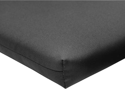 QILLOWAY Outdoor Indoor Chair Pads,Seat Cushions, Square Foam Dining Chair Patio Cushion Set of 4, All Weather, 17" Lx17 Wx3 D (Dark Grey)
