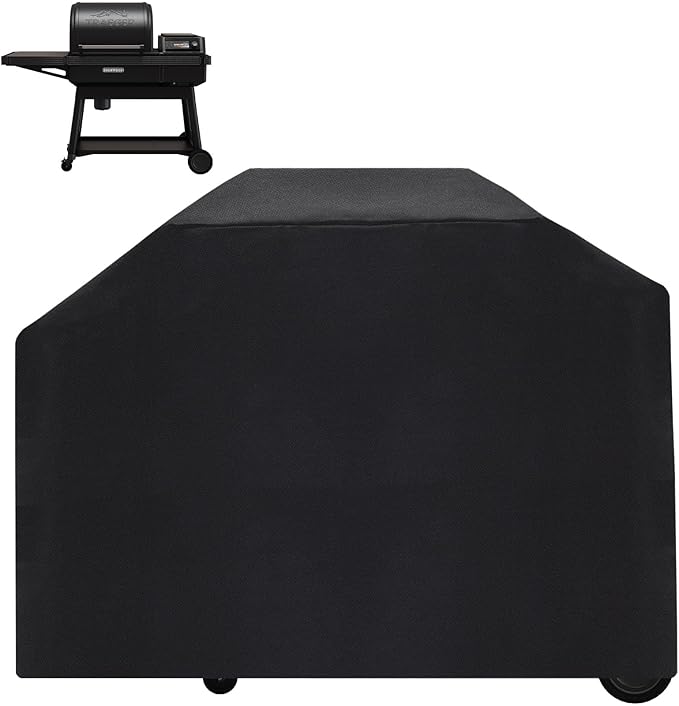 Grill Cover for Traeger New Ironwood Pellet Grill Replacement BAC646 Cover, Waterproof Full-Length Cover for Traeger Smoker Grill TFB61RLG Wood Pellet Models, 600D Outdoor Pellet BBQ Cover