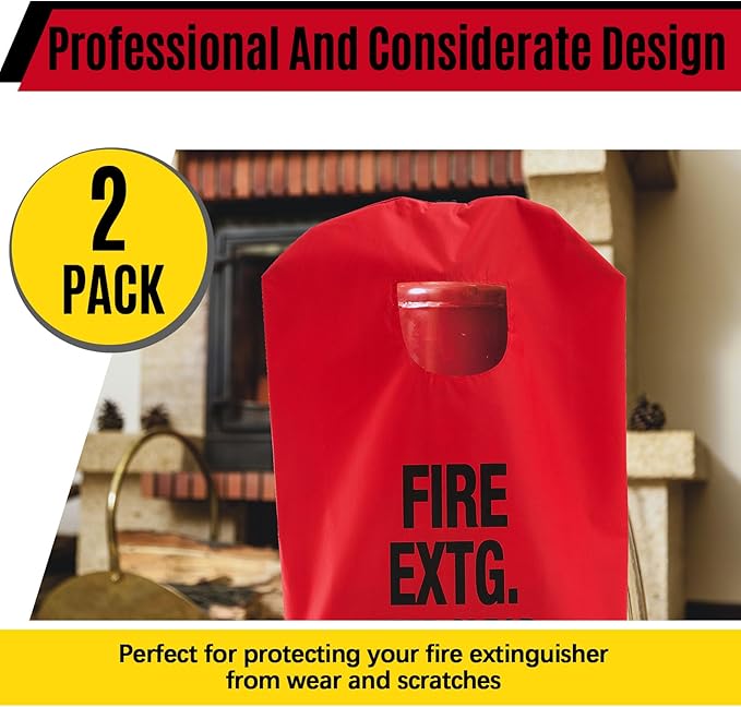 Amylove 2 Pcs Fire Extinguisher Cover 5-13 lb Heavy Duty Thickened Fire Protective Sleeve from Scuffs and Scratches Accessories 17" W x 22" L