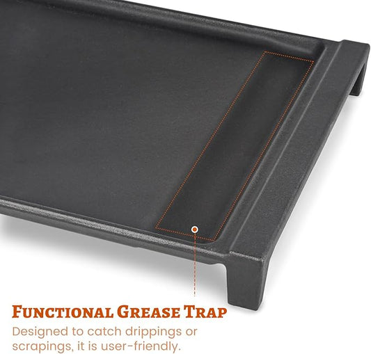 Stove Top Griddle for GE Gas Stove Replacement WB31X24738 Grill Stovetop Cast Iron Pan Flat Plate General Electric Rang Parts Burner Center Griddles Cooktop WB31X24998