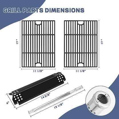 Grill Parts for Nexgrill Replacement Parts 4 Burner 720-0925 720-0925PG,Cooking Grate,Heat Shield and Burner Kit for Nexgrill 720-0925P Replacement Parts for Nexgrill 4 Burner Gas Grill