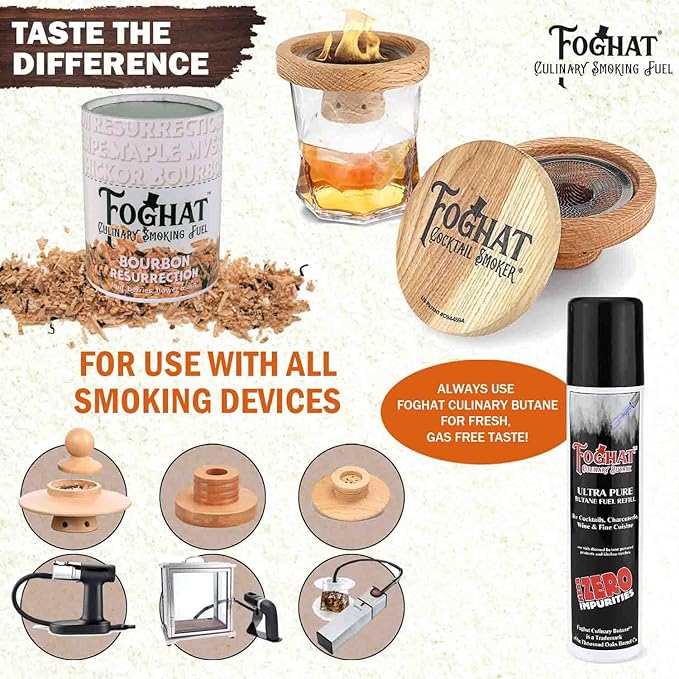 Cocktail Smoker Wood Chips - 14oz Bourbon Resurrection Shavings for Smoker, Whiskey & Drink Infuser Kit - Natural Culinary Wood Smoking Chips for Hand held Cocktail Smoke Gun & Drink Smokers