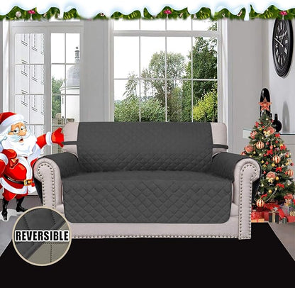Easy-Going Reversible Couch Cover, 2 Cushion Sofa, Loveseat, Darkgray/Beige | Machine Washable Slipcover For Dogs, Water Resistant Furniture Mat For Living Room, Non-Slip Sofa Cover, Pet Friendly