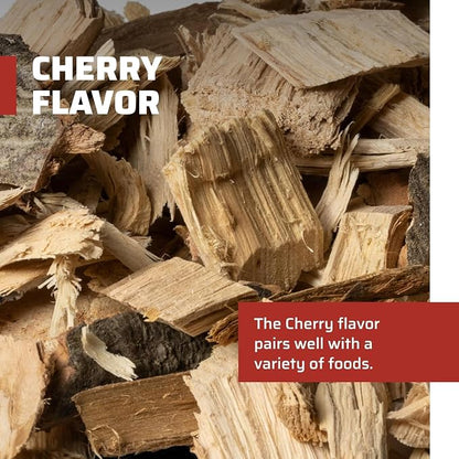 Camp Chef Premium Hardwood Chips - Wood Chips for Smoking & Outdoor Grilling - Compatible with Pellet Grills, Smokers & Barbecues - Made in The USA - Cherry, 192 cu in (Pack of 2)