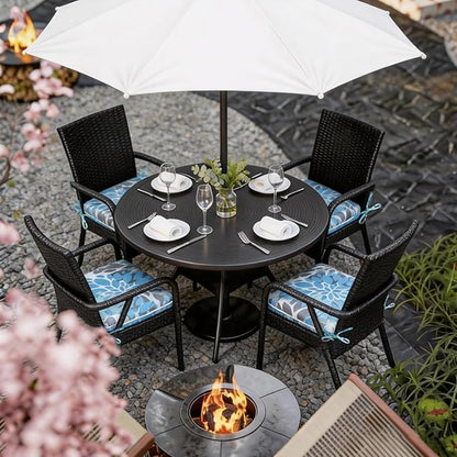 COZYVIDA Outdoor Chair Cushions Set of 4, 20"x20" Square Seat Pads with Tie Straps and YKK Zippers, 30D High-Density Foam, Water-Resistant Fabric,UV-Resistant 1000+ Hrs