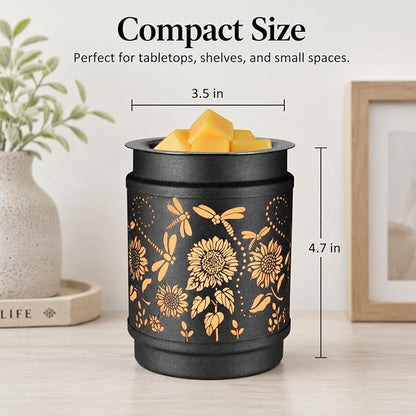kobodon Sunflower Wax Melt Warmer Metal Wax Warmer for Scented Wax | Electric Fragrance Candle Oil Burner 2 in 1 Wax Melts as Gifts for Moms Grandma Women Girls
