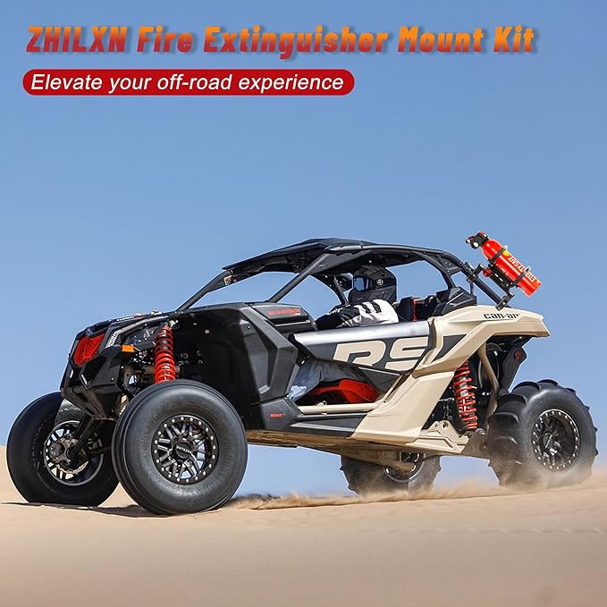 UTV Fire Extinguisher Mount Kit- Quick Release Roll Bar Fire Extinguisher Holder with Aluminum Bracket for Any Vehicle with 1.75"-2" Roll Bar, UTV Accessories Compatible with Polaris RZR/Can Am X3/SXS